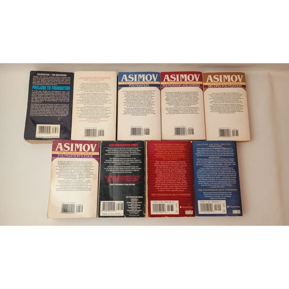 Isaac Asimov PB lot of 9 Foundation Books, Original 7 + 2 More